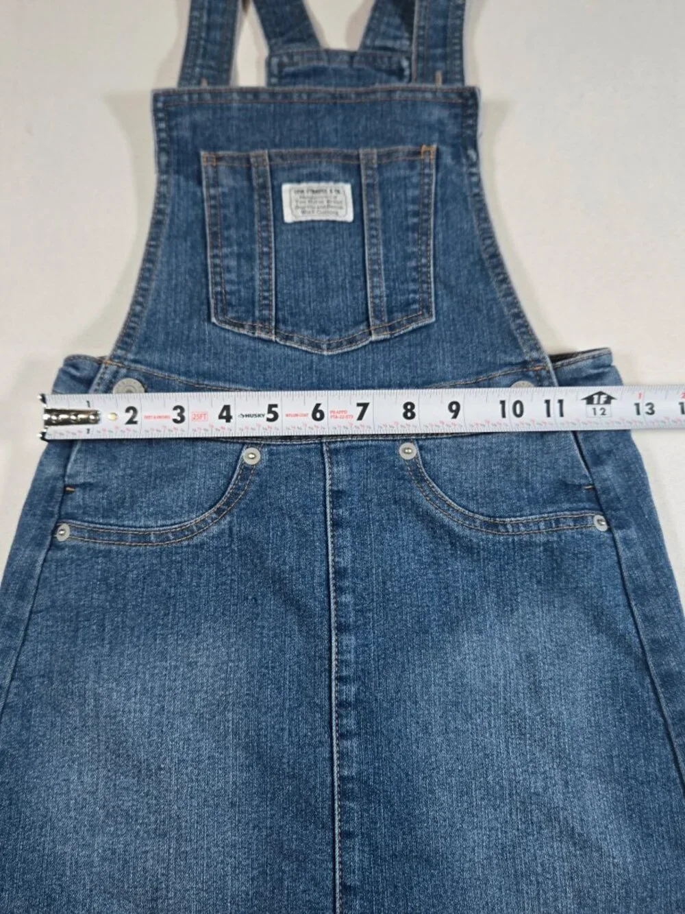 Levi’s Girls Size 8 Denim Overall Dress Blue Jean Jumper Pinafore Stretch